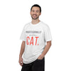 Professionally Owned By A Cat — Funny Cat Mom Dad T-Shirt - Heavyweight fabric
