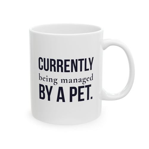 Currently Being Managed By A Pet — Funny Pet Owner Mug