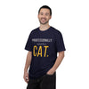 Professionally Owned By A Cat — Funny Cat Mom Dad T-Shirt - Heavyweight fabric