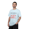 Professionally Owned By A Cat — Funny Cat Mom Dad T-Shirt - Heavyweight fabric