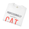 Professionally Owned By A Cat — Funny Cat Mom Dad T-Shirt - Heavyweight fabric